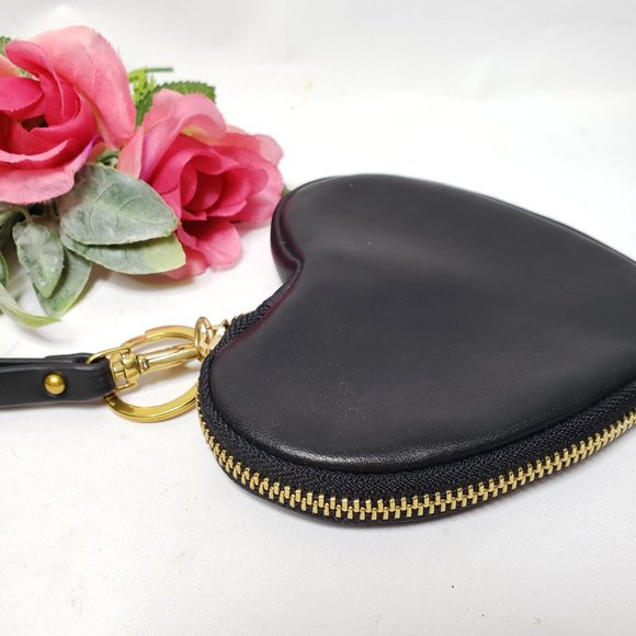 Black Leather Heart Wristlet, by and Other Stories - Picture 6 of 13